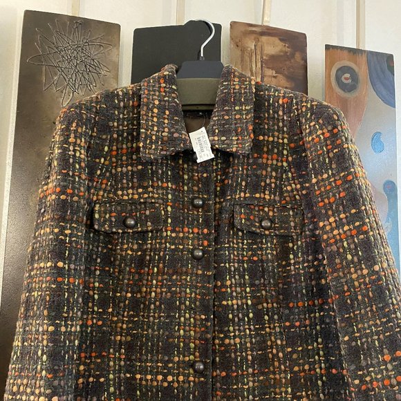 NEW With Tags - Jenne Maac Brown Tweed lightweight long coat, Size XL - Picture 3 of 6